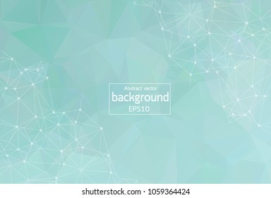 Abstraktes blaues geometrisches polygonales Hintergrundmolekül und Kommunikation. Verbindungslinien mit Punkten. Konzept der Wissenschaft, Chemie, Biologie, Medizin, Technologie.