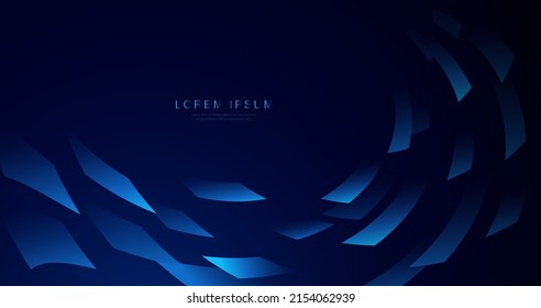 Resumen del fondo de forma de rectángulo geométrico azul. Tecnología futurista digital de alta tecnología concepto. Ilustración del vector