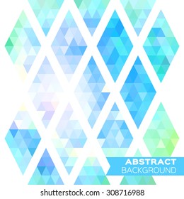 Abstract blue geometric rhombus triangles background. Vector origami illustration for design