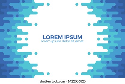 Abstract Blue Geometric Rounded Lines Shape. Vector Background Illustration