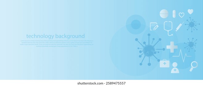 Abstract of blue geometric shape and line connection health and science medicine technology concept, vector background 