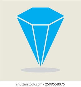 Abstract Blue Geometric Shape Representing Precision and Elegance on Neutral Background