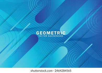 Abstract blue geometric shapes background. Dynamic shapes composition. Vector illustration