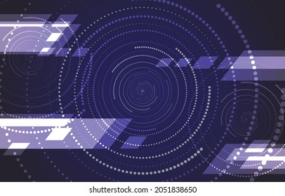 Abstract Blue Geometric Shapes. Connection And Web Concept. Digital, Communication And Technology Network Background With Moving Lines And Dots.