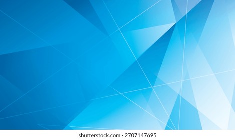 Abstract Blue: Geometric Shapes, Lines, Modern Design for Backgrounds A cool blue abstract pattern featuring layered geometric shapes and lines, ideal for modern designs, presentations