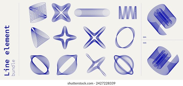 Abstract blue geometric shapes on white background. Modern aesthetics, minimalist art. Vector design for creative cover, poster, ad. Cover art for academic journal on theoretical physics, engineering