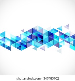 Abstract blue geometric strip modern template for business or technology presentation, vector illustration