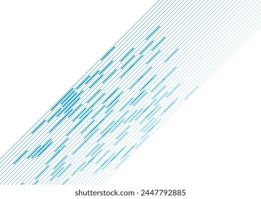 Abstrakte blaue geometrische Streifen und Linien Tech-Hintergrund. Minimales Design der Vektorgrafik
