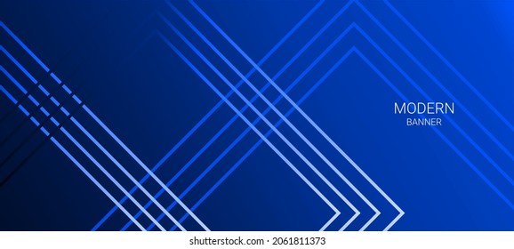 Abstract blue geometric transparent gradient lines illustration banner pattern background vector