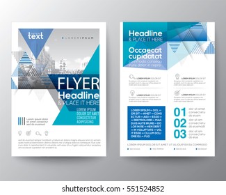 Abstract Blue geometric triangle background for Poster Brochure Flyer design Layout vector template in A4 size