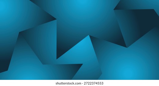 Fundo de triângulos geométricos azuis abstratos com bordas nítidas e efeito de gradiente 3D