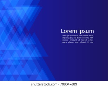 Abstract blue geometric Triangles background with perspective concept design. vector illustration.