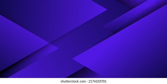 Abstract blue geometric triangles overlapping layer paper cut style background. Vector illustration