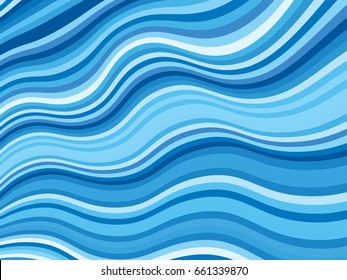 Abstract blue geometric vector background design with waves. Pattern with curved stripes. Water ripple concept. Modern cover geometric graphic design for advertising banner or poster.