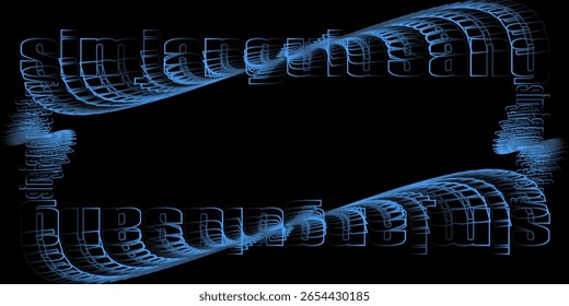 Diseño geométrico azul Abstractas de la forma de onda con la tipografía moderna en fondo oscuro