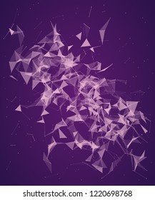 Abstract blue geometrical background with dots and lines.  Web background