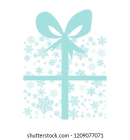 abstract blue gift from snow