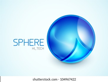 Abstract blue glass hi-tech sphere concept