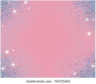 Abstract blue glitter background.  Bright sparkles for card.
