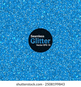 Abstract Blue glitter background. Seamless square texture.