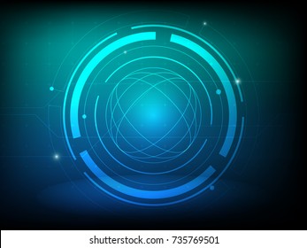 Antecedentes de innovación en tecnología Blue global Circle, plantilla de fondo de concepto global de círculo futurista