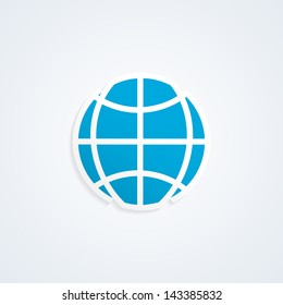 The abstract blue globe icon. Vector illustration.