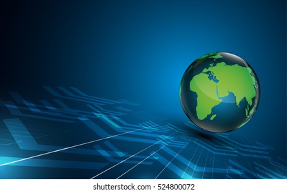 abstract blue globe technology innovation concept background