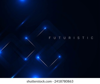 Abstract blue glossy lines dynamic design background vector