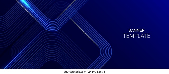 Abstract blue glossy lines dynamic design background vector