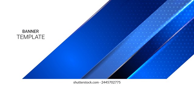 Abstractas azul brillante líneas diseño dinámico sobre fondo blanco Vector