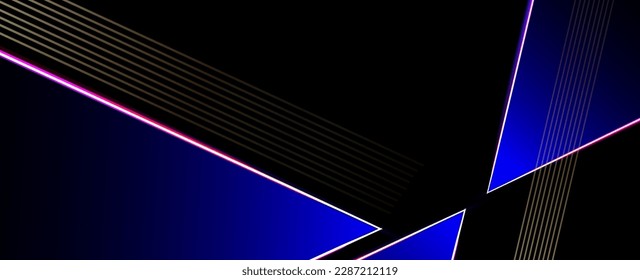 Resumen de líneas brillantes azules patrón de diseño dinámico vector de fondo