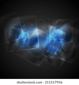 Abstract blue glossy squares background. Vector design