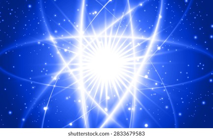 Abstract blue glowing atomic energy particle structure background. sparkling star dust.
