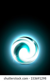 Abstract blue glowing ball for your design, vector illustration, eps10, 2 layers