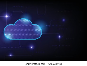 Abstract blue glowing cloud shapes on black blue