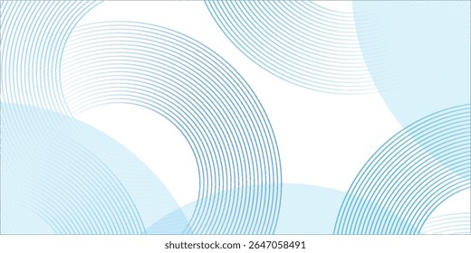 Abstract blue glowing geometric background. Modern shiny circle lines pattern. Futuristic technology concept. Suit for cover, poster, banner, brochure, header, website vector