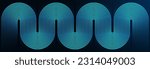 Abstract blue glowing geometric lines on dark blue background. Modern shiny blue rounded lines pattern. Geometric stripe line art design. Futuristic concept. Vector illustration
