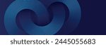 Abstract blue glowing geometric lines on dark blue background. Modern shiny blue circle lines pattern. Futuristic technology concept. Suit for cover, poster, banner eps 10.
