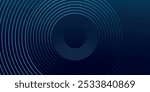 Abstract blue glowing geometric lines on dark blue background. Modern shiny blue circle lines pattern. Futuristic technology concept. Suit for cover, poster, banner, header, website.eps10	