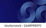 Abstract blue glowing geometric lines on dark blue background. Modern shiny blue circle lines pattern. Futuristic technology concept. Suit for cover, poster, banner, brochure, header, website
