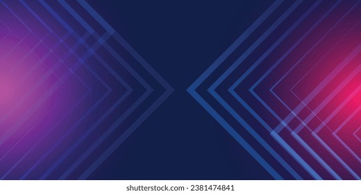 Abstract blue glowing geometric lines on dark blue background. Modern shiny blue hexagon lines pattern. Geometric stripe line art design. 
