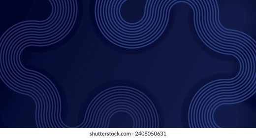 Abstract blue glowing geometric lines on dark blue background. Modern shiny blue hexagon lines pattern. Geometric line art design. Futuristic technology concept eps 10