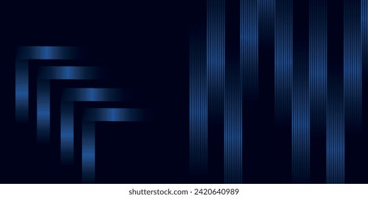 Abstract blue glowing geometric lines on dark blue background. Modern shiny blue circle lines pattern. Futuristic technology concept	