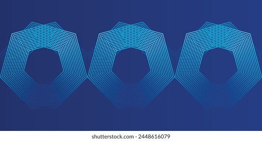 Abstractas azul brillante líneas geométricas sobre fondo azul oscuro. Patrón moderno de líneas de círculo azul brillante. Concepto de tecnología futurista.