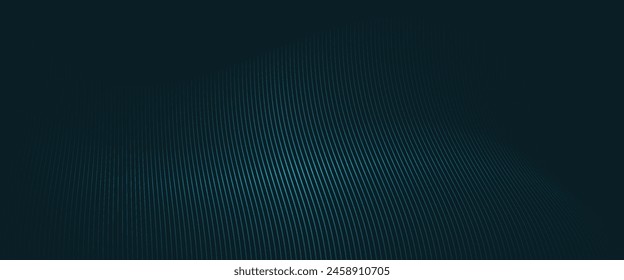Abstract blue glowing geometric lines on dark blue background. Modern shiny blue circle lines pattern	