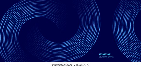 Abstract Blue Glowing Geometric Lines Dots Background. Modern Shiny Blue Dots Pattern. Digital Technology Futuristic Concept. Design for Cover Banner Website. Vector Illustration.