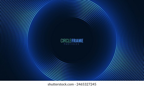 Abstract Blue Glowing Geometric Lines Dots Background. Modern Shiny Blue Dots Pattern. Digital Technology Futuristic Concept. Design for Cover Banner Website. Vector Illustration.