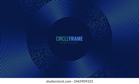 Abstractas Azul Brillante Líneas Geométricas Puntos De Fondo. Patrón moderno de puntos azules brillantes. Concepto Futurista de Tecnología Digital. Diseño para el Sitio web de Anuncio de la cubierta. Ilustración vectorial.