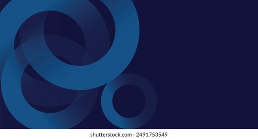 Abstract blue glowing geometric lines on dark blue background. Modern shiny blue circle lines pattern. Futuristic technology concept.eps10.