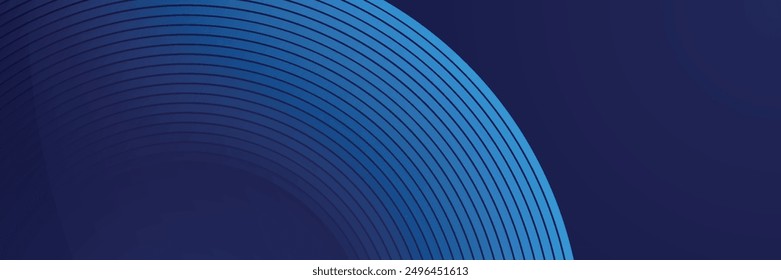 Líneas geométricas brillantes azules Abstractas sobre fondo azul oscuro. Moderno patrón de líneas de círculo azul brillante. Concepto de tecnología futurista